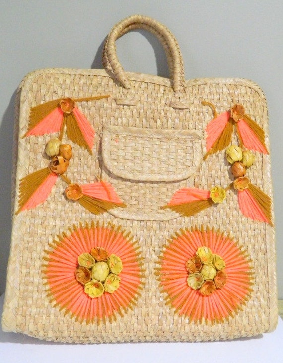 ... Wicker Tote  Wicker Purse  Wicker Handbag  Picnic Bag  Beach Tote