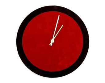 Unique Wall Clock, Red and Black Clock, Home and Living, Home Decor, Decor and Housewares, Home and Living, Unique Clock