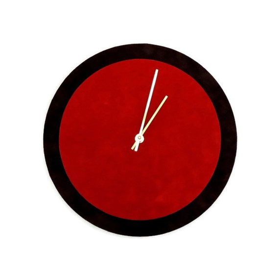 Unique Wall Clock Red and Black Clock Home and Living Home