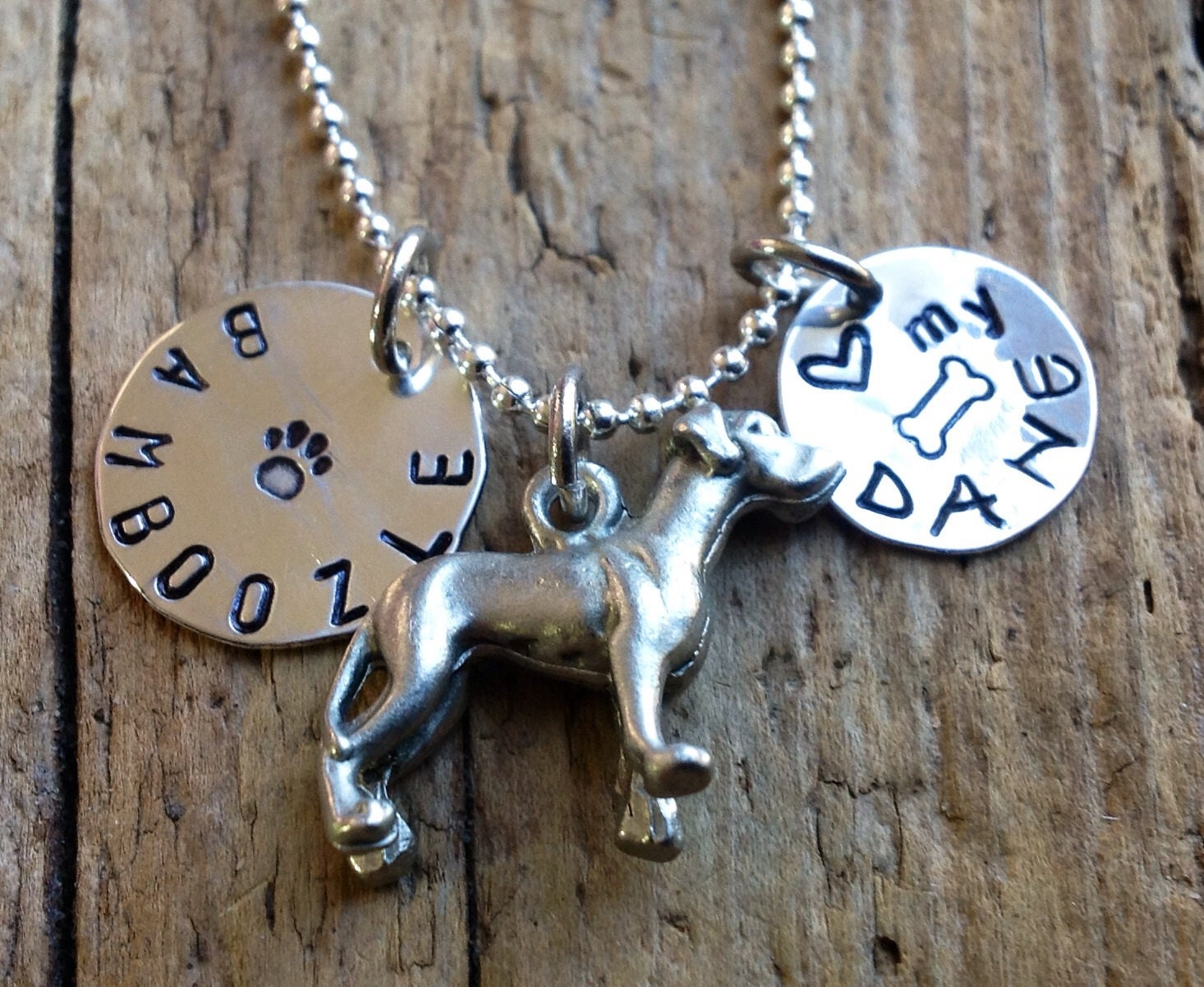 Great Dane Dog custom necklace Personalized Your Dog's