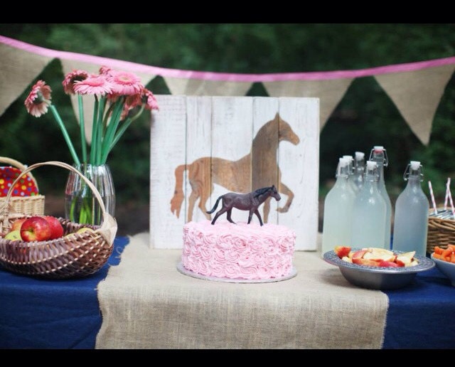 Rustic Horse Painting on Reclaimed Wood