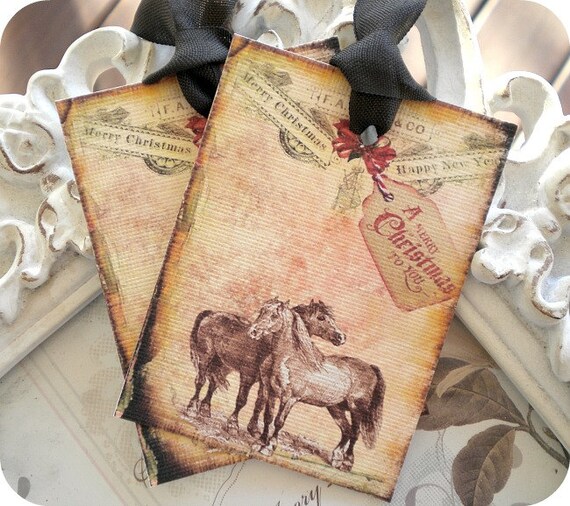 christmas horse gift tags 6 christmas gift tags holiday christmas horse gift tags 6 christmas gift tags holiday
