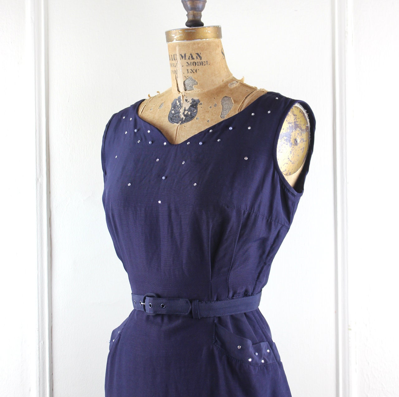 Vintage 1940s Glamour Bombshell Dress Hollywood Starlet