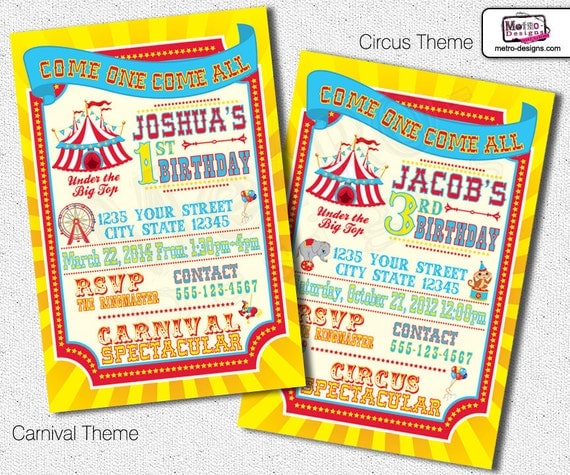 Carnival Party Invitations - DIY File Il_570xn