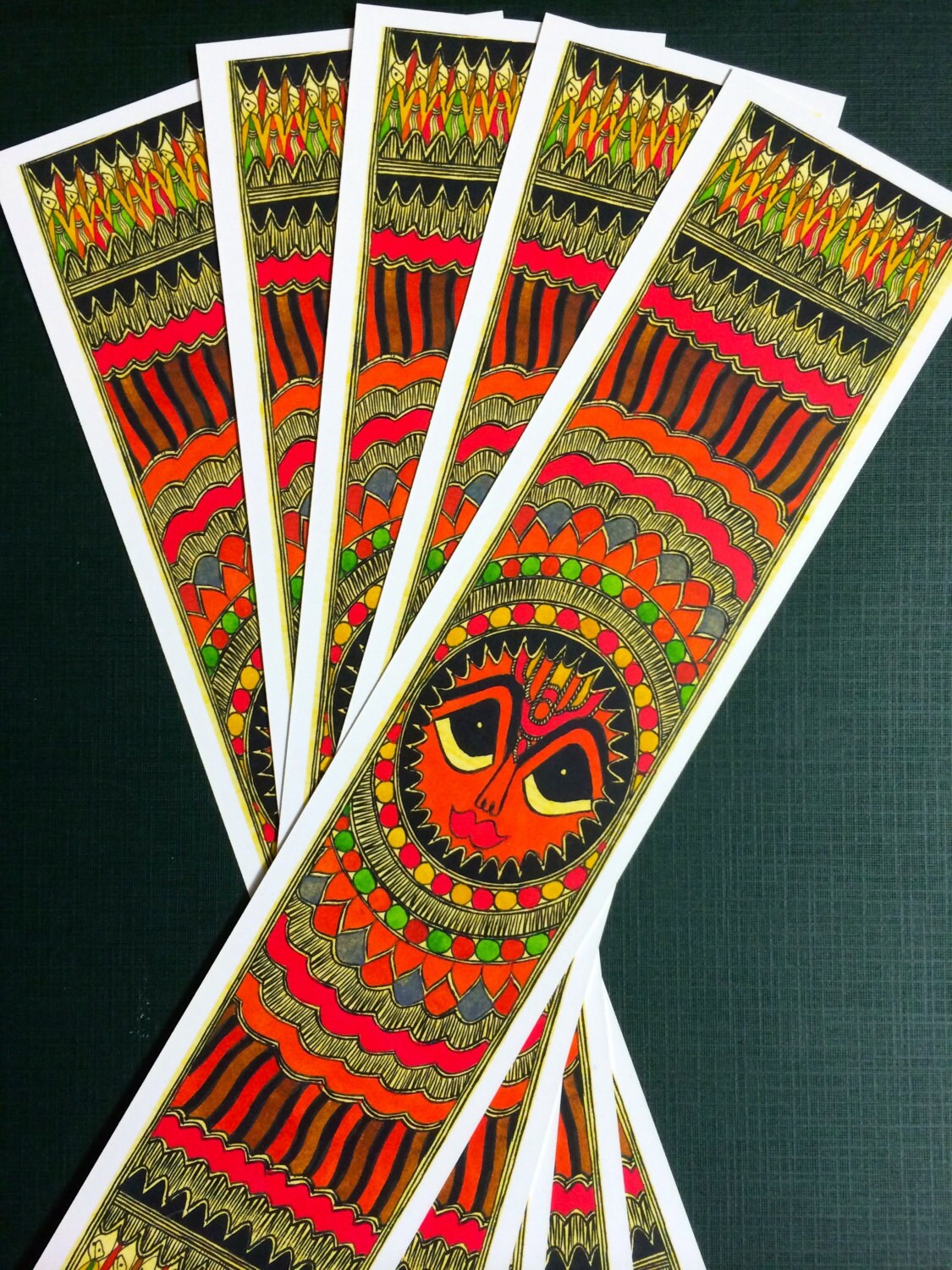 Surya Bookmark Traditional Indian Art Print by craftyindiaetsy