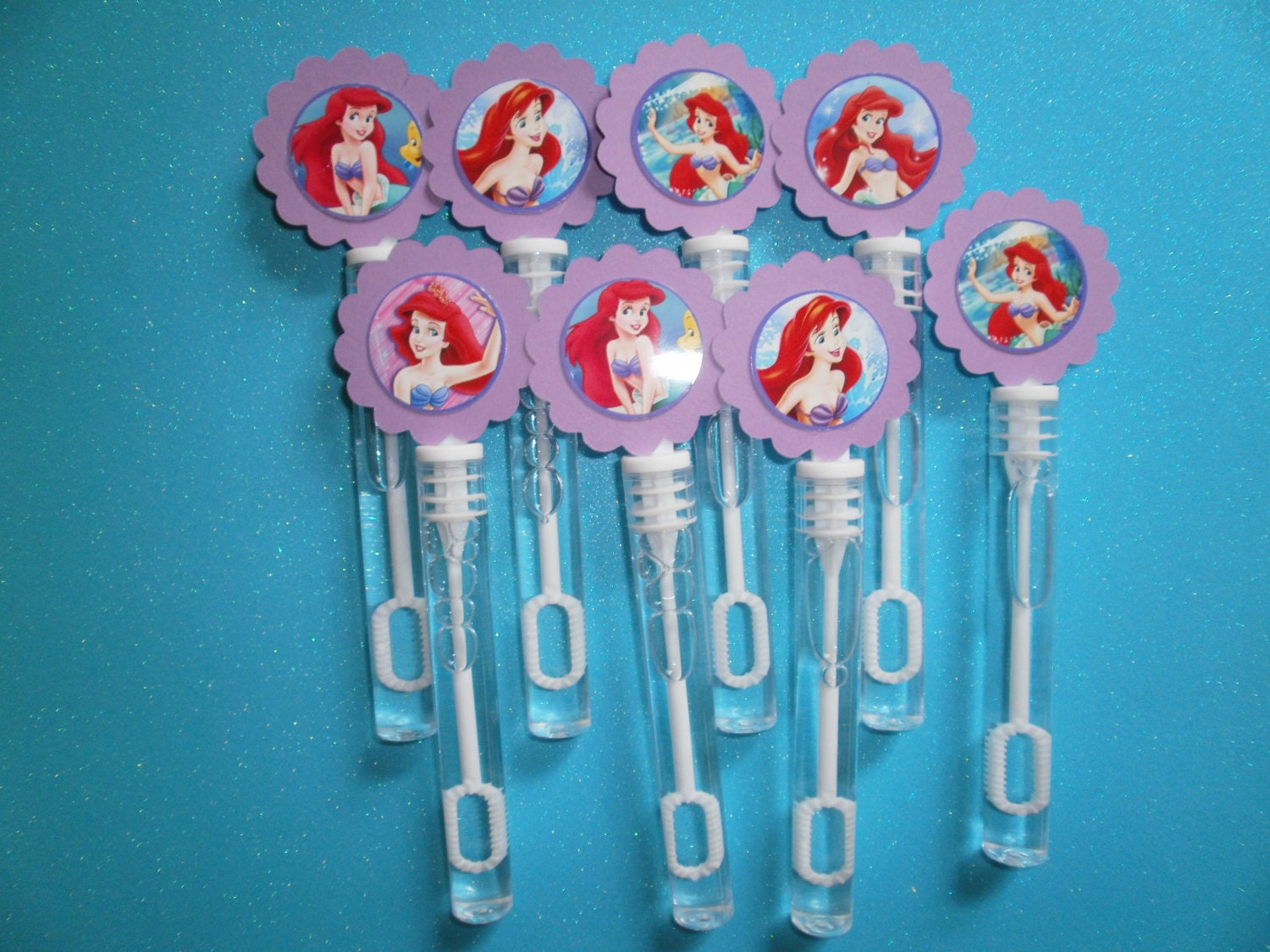 8 Little Mermaid mini bubble wands Ariel party by SassyCreationz
