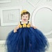 navy blue and mustard yellow outfit