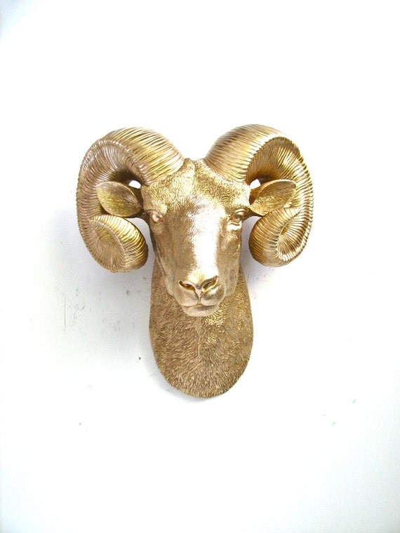 Large Faux Taxidermy Ram Head wall mount wall hanging home