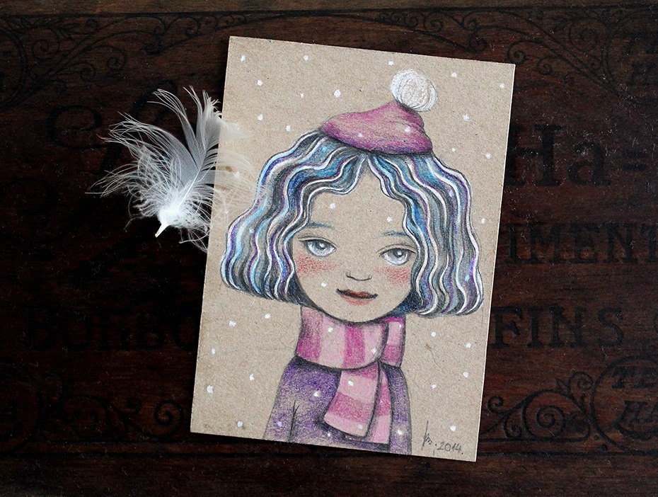 Original ACEO Artist Trading Card Pencil Drawing Fine Art