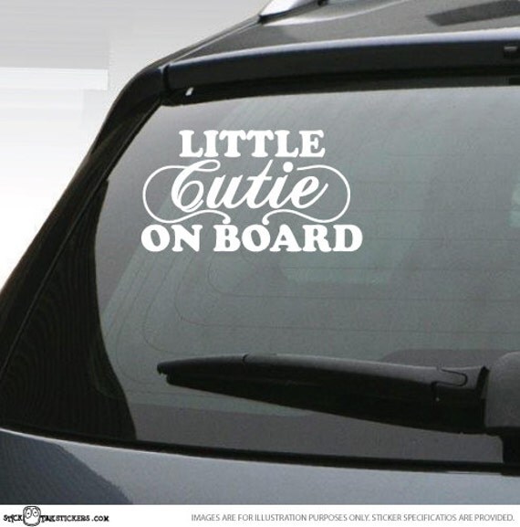 StickTak Stickers Little Cutie ON BOARD Vinyl Car Window Decal