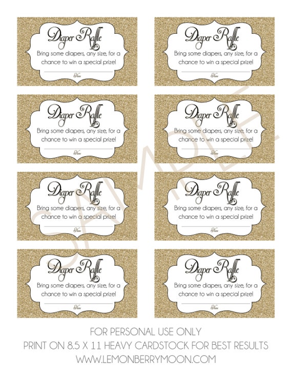 items similar to diaper raffle tickets printable baby