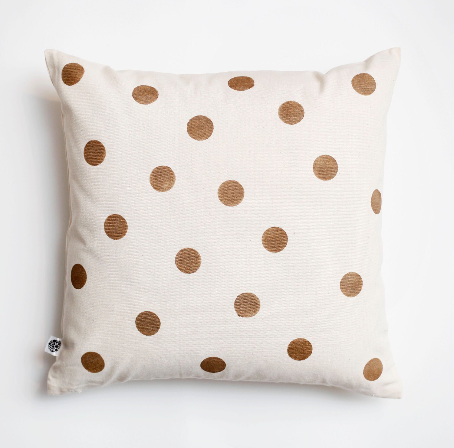 Throw pillow with gold dots patterned decorative pillow