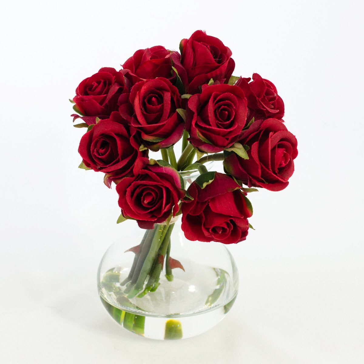 Silk Spray Red Roses Flower Arrangement with Artificial Faux