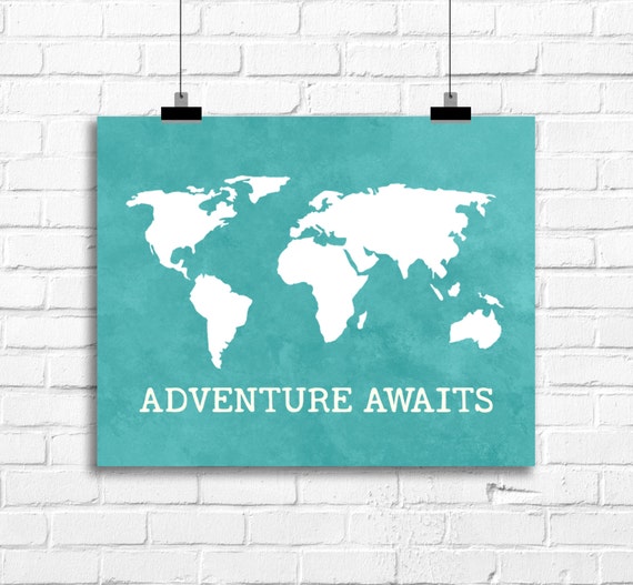 world map art print adventure awaits art nursery room