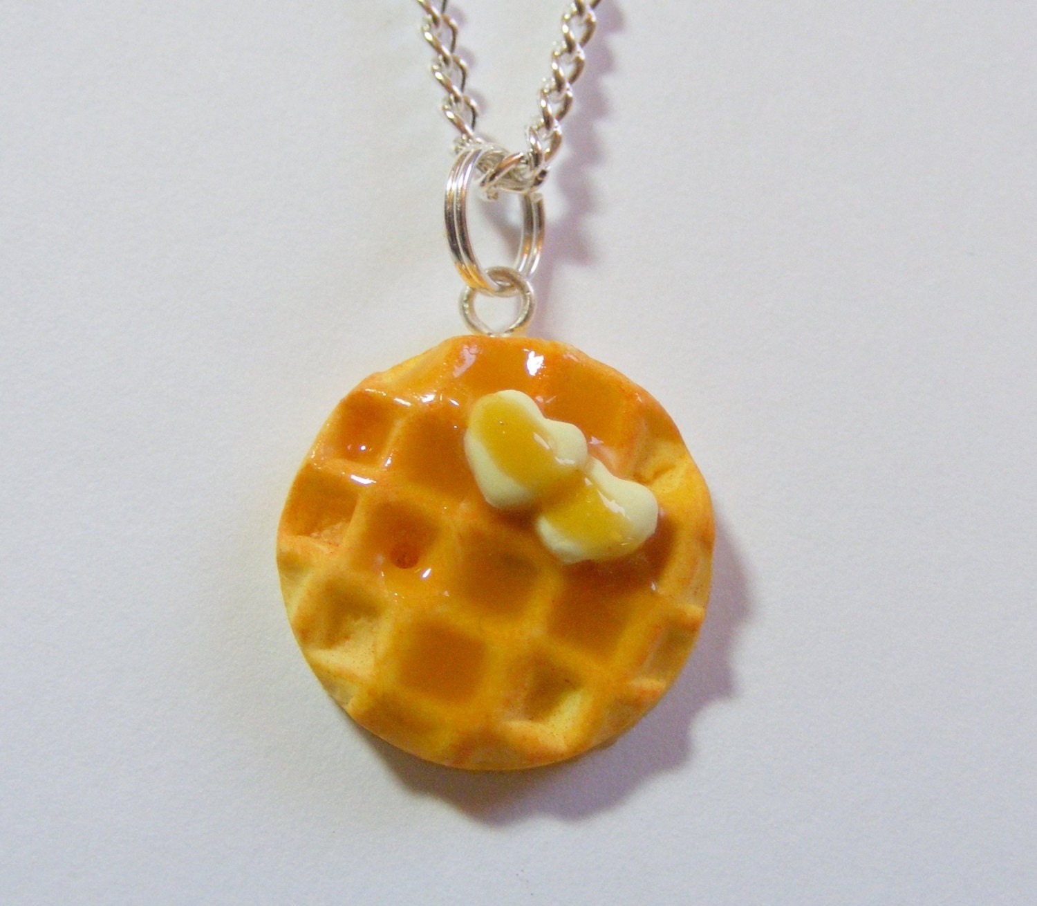 Food Jewelry Waffle Necklace Waffle Pendant Miniature Food