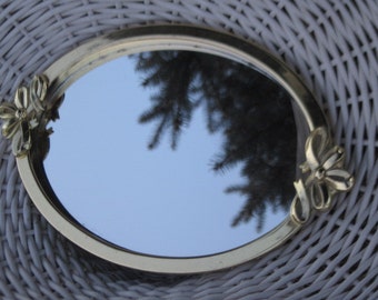 Vanity Mirror Gold with Bow Handles
