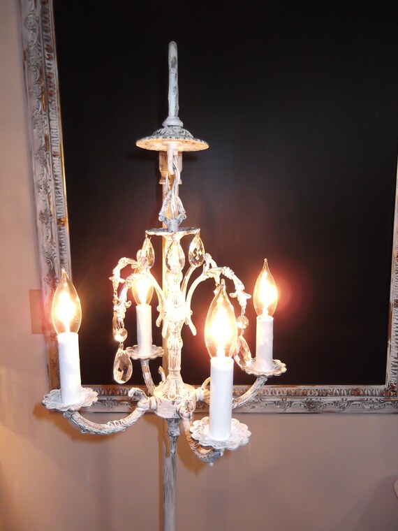 Chandelier floor Lamp made to ordercrystal by OceanBlueCreations