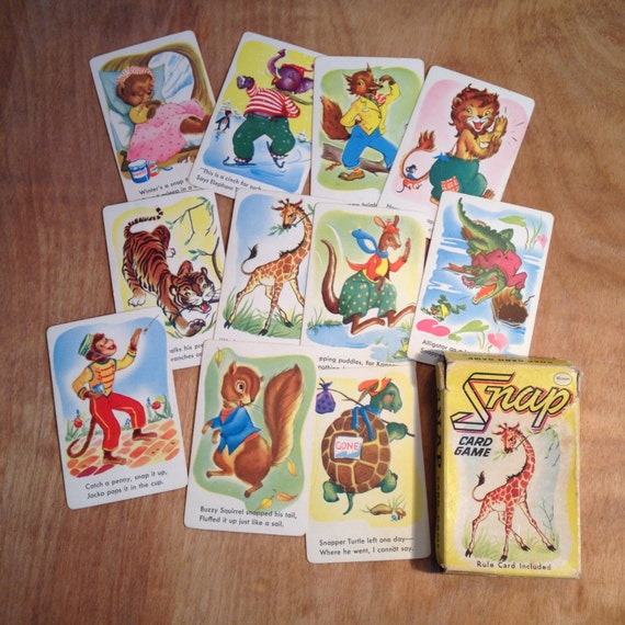 Snap Cards 11 Children's Snap Cards by Whitman for by TheBrownPear