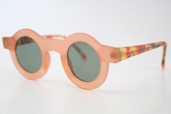 Vintage Eye Glasses Unique Orange Coloerful Round Sunglasses