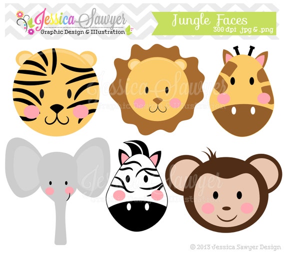 baby shower jungle animals clipart - photo #8