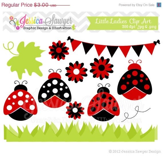 50% OFF - INSTANT DOWNLOAD, lady bug clip art - cute bug clipart - ladybug graphic - girls image - commercial use - party supply Il_570xn