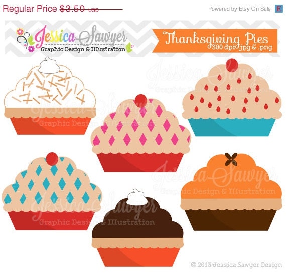 50% OFF - INSTANT DOWNLOAD, thanksgiving pies clipart, for commercial use, personal use, invites, cards, scrapbooking Il_570xn