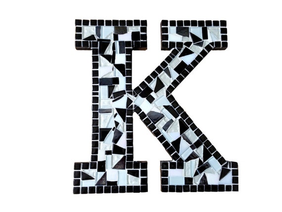 Letter K Initial Art Mosaic Wall Hanging by GreenStreetMosaics