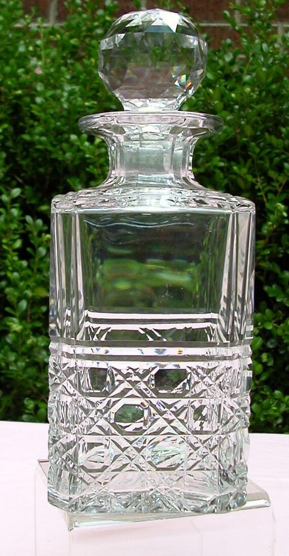 Edinburgh Crystal square spirit decanter by villadelfunk on Etsy