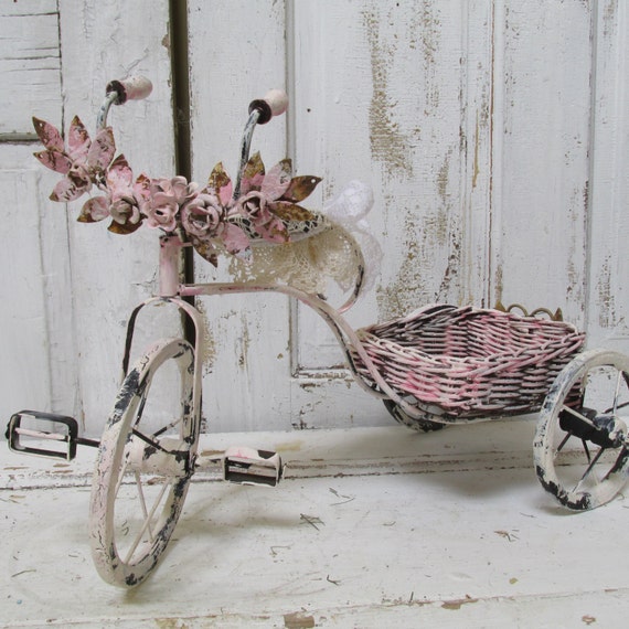 Bicycle home decor hand painted pink by AnitaSperoDesign on Etsy