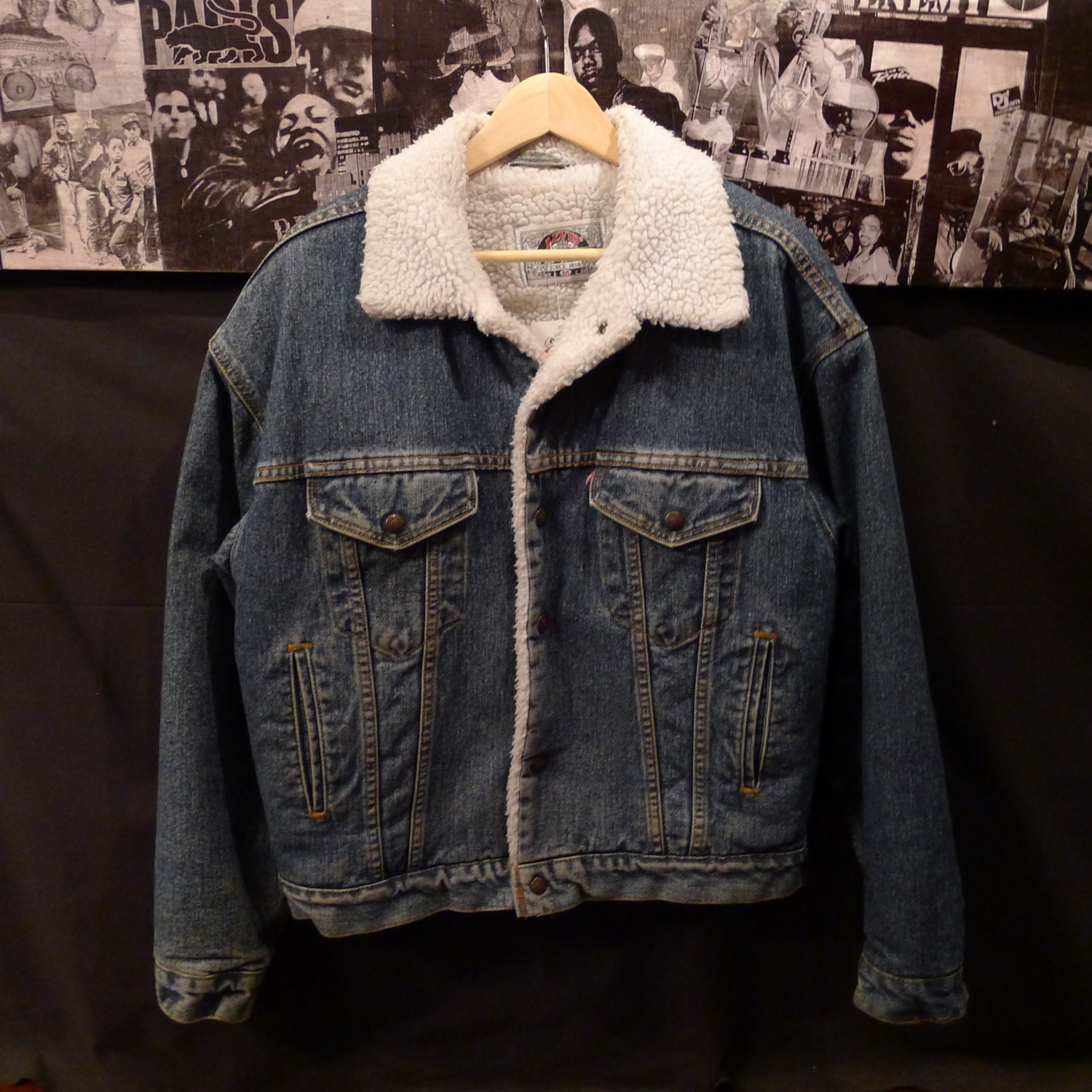 Vintage Levis Denim Jacket Shearling Lined Jean Jacket Warm