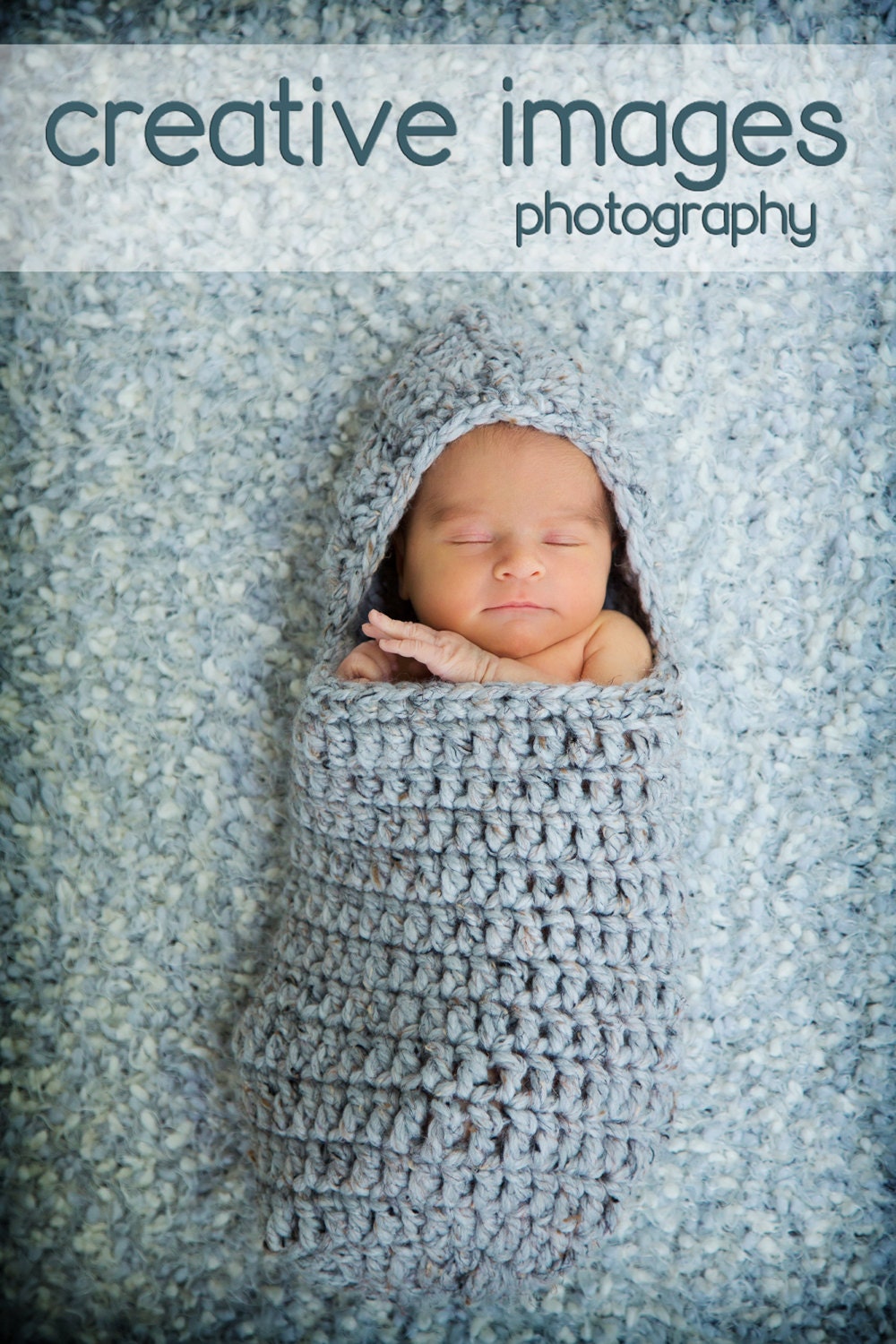 Download Crochet Gray Baby Cocoon with Hood PATTERN Newborn Baby Girl