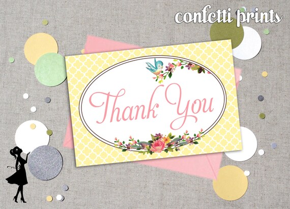 Baby Shower Thank You Card - FANCY FAWN Printable Il_570xn