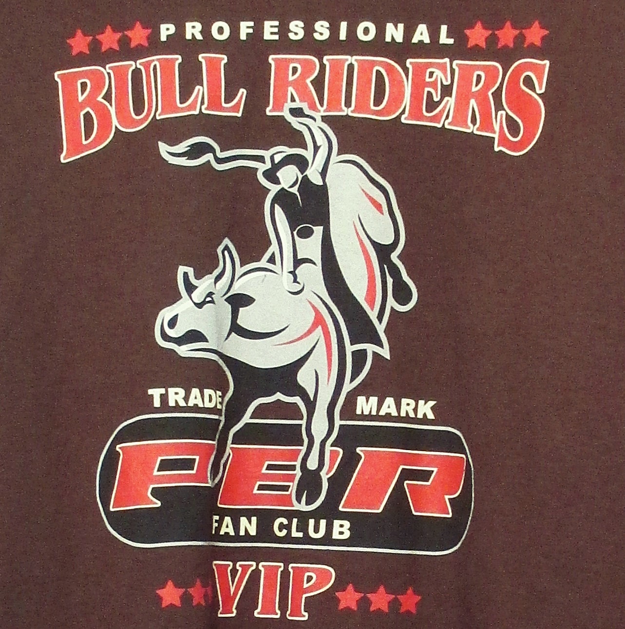 Professional Bull Riders Fan Club Brown Long Sleeve T Shirt