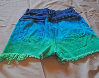 Items similar to Distressed Ombre High Waisted Cut Off Shorts Size 8 on ...