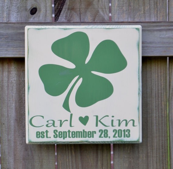 Irish Shamrock, Personalized Wedding Gift, Engagement Gift ...