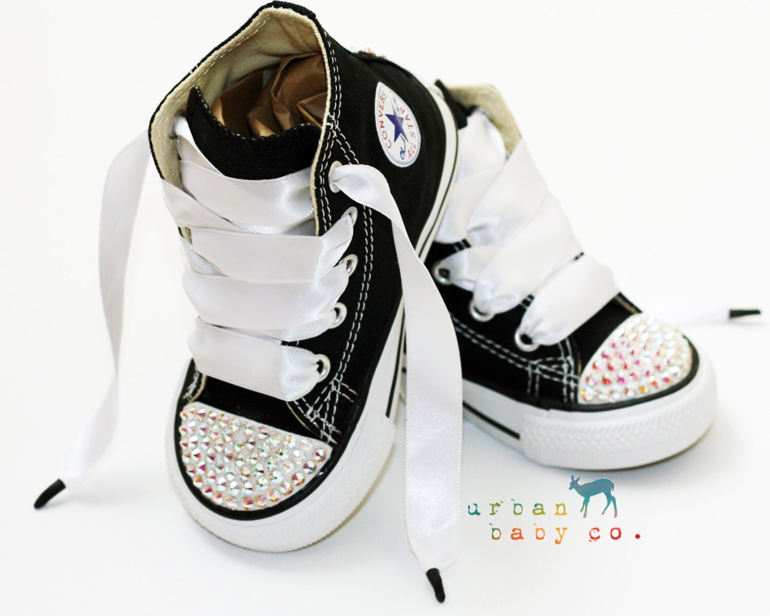 Infant Toddler Baby Girl High Top Black Converse® All Star®