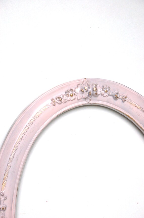 Pink Oval mirror frame shabby chic nursery by Lollipopfigurine