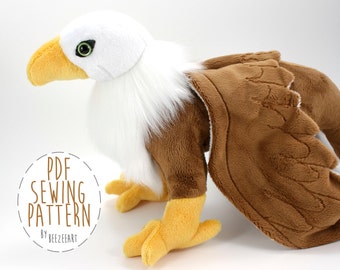 Gryphon Sewing Pattern, Griffin Stuffed Animal Plush Toy PDF Pattern