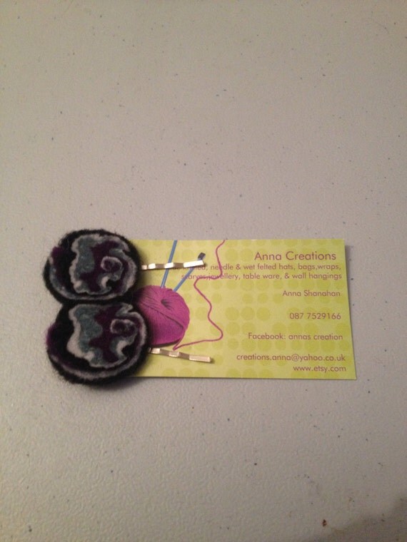 Items similar to felt abstract hair clips on Etsy