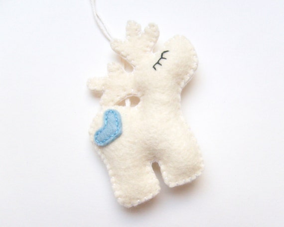 Felt Christmas ornament reindeer hanging home decor baby