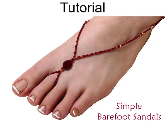 Barefoot Sandals Beading Tutorial Pattern Beaded Jewelry Bead ...