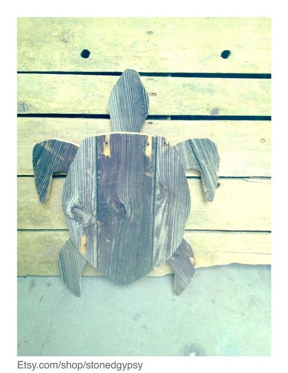 Items similar to Hand made reclaimed wood giant sea turtle wall decor