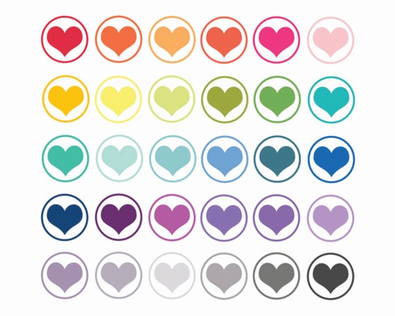 60% OFF SALE Digital Clipart Clip Art Hearts Spring Summer Clipart Love Wedding Clipart Il_570xn
