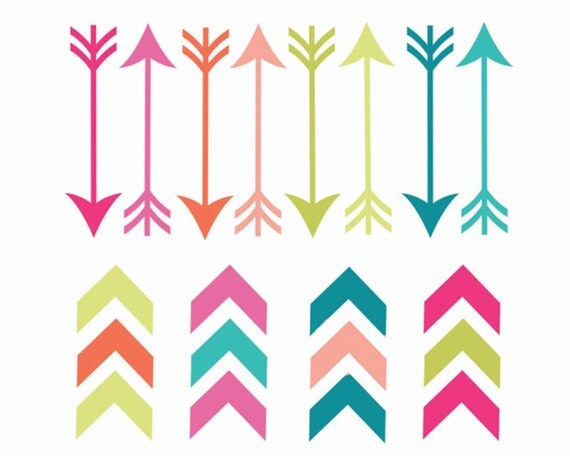 60% OFF SALE Digital Clip Art Clipart Navaho Native American Arrows Neon Arrows Commercial and Personal Use Il_570xn