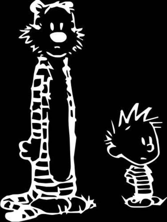 Calvin and Hobbes Car Window Decal Sticker 4 x 5 by PawwPrintss