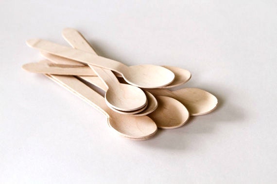 50 Disposable Wooden Spoons – Eco-Friendly Spoons for Ice Cream Il_570xn