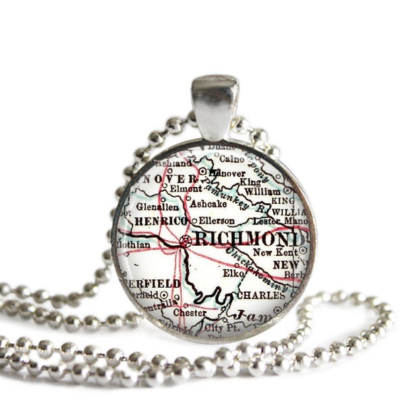 ... Virginia Jewelry, Personalized Bridesmaid Gift, Travel Necklace, Moms