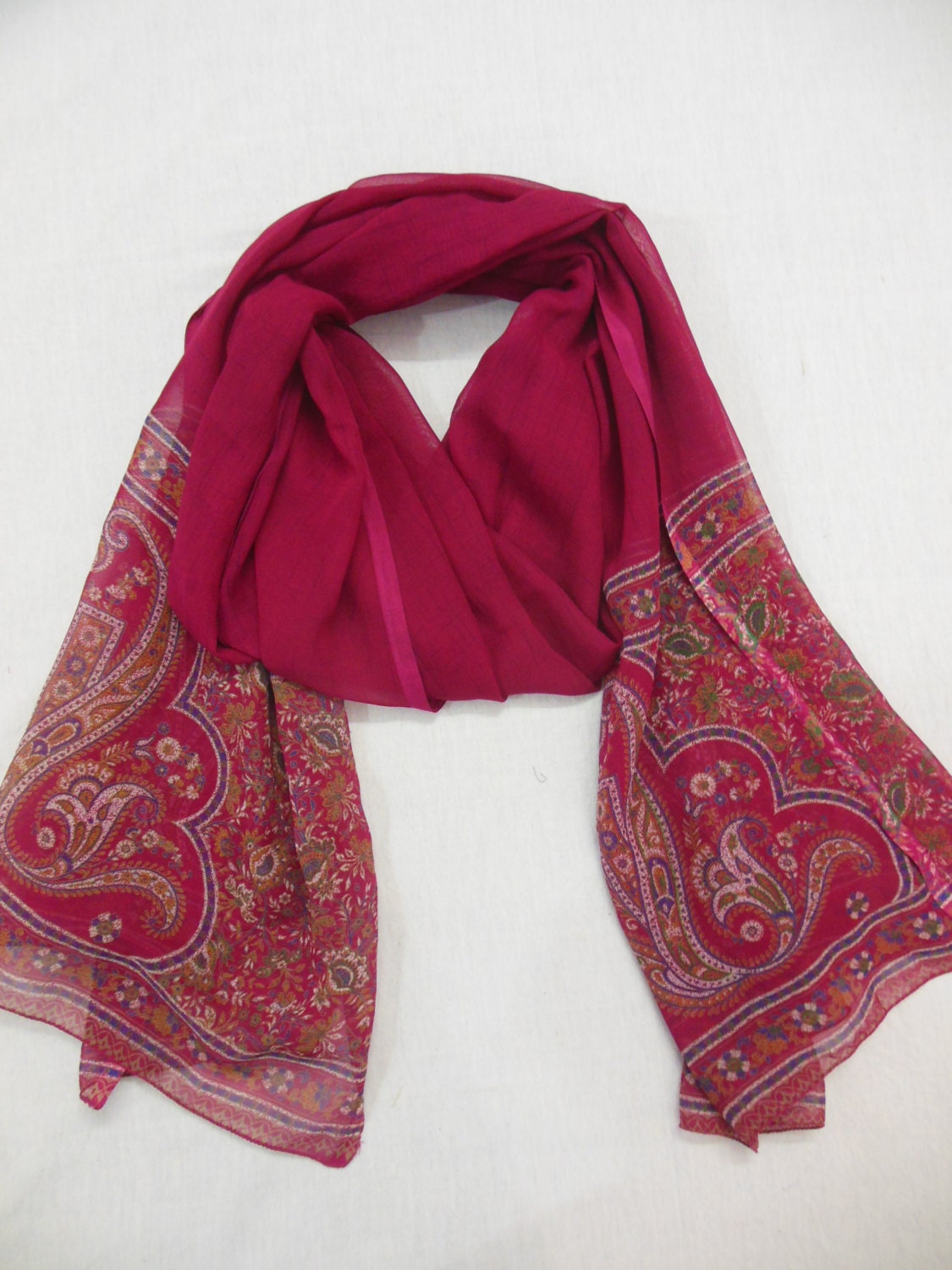 Vintage dupatta scarf long scarf regular scarf stole shawl wrap fabric ...