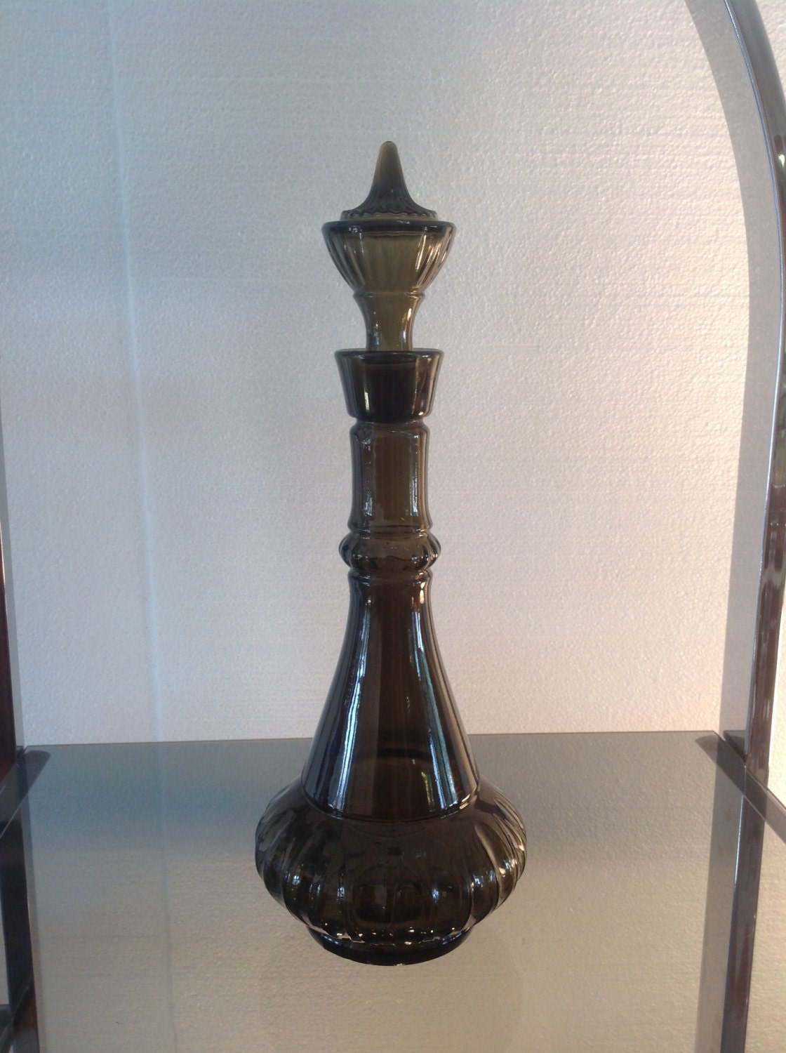 1964 Jim Beam Whiskey Decanter Smoke Black Genie Bottle