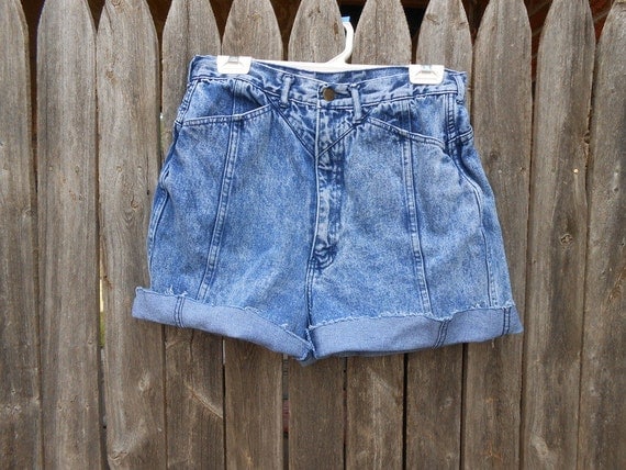 80s Vintage Shorts Cut Off Blue Jean ShortsHigh Waist Shorts